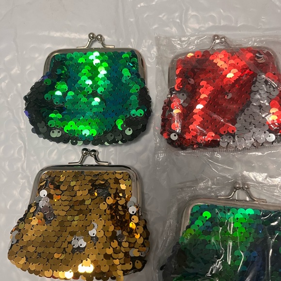 Sequin coin purses four sequined small coin purses. Brand new. - Picture 2 of 3
